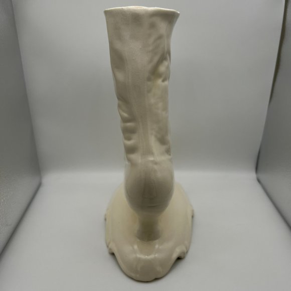 Vintage Victorian Boot Ceramic Vase - Ivory - Picture 4 of 9